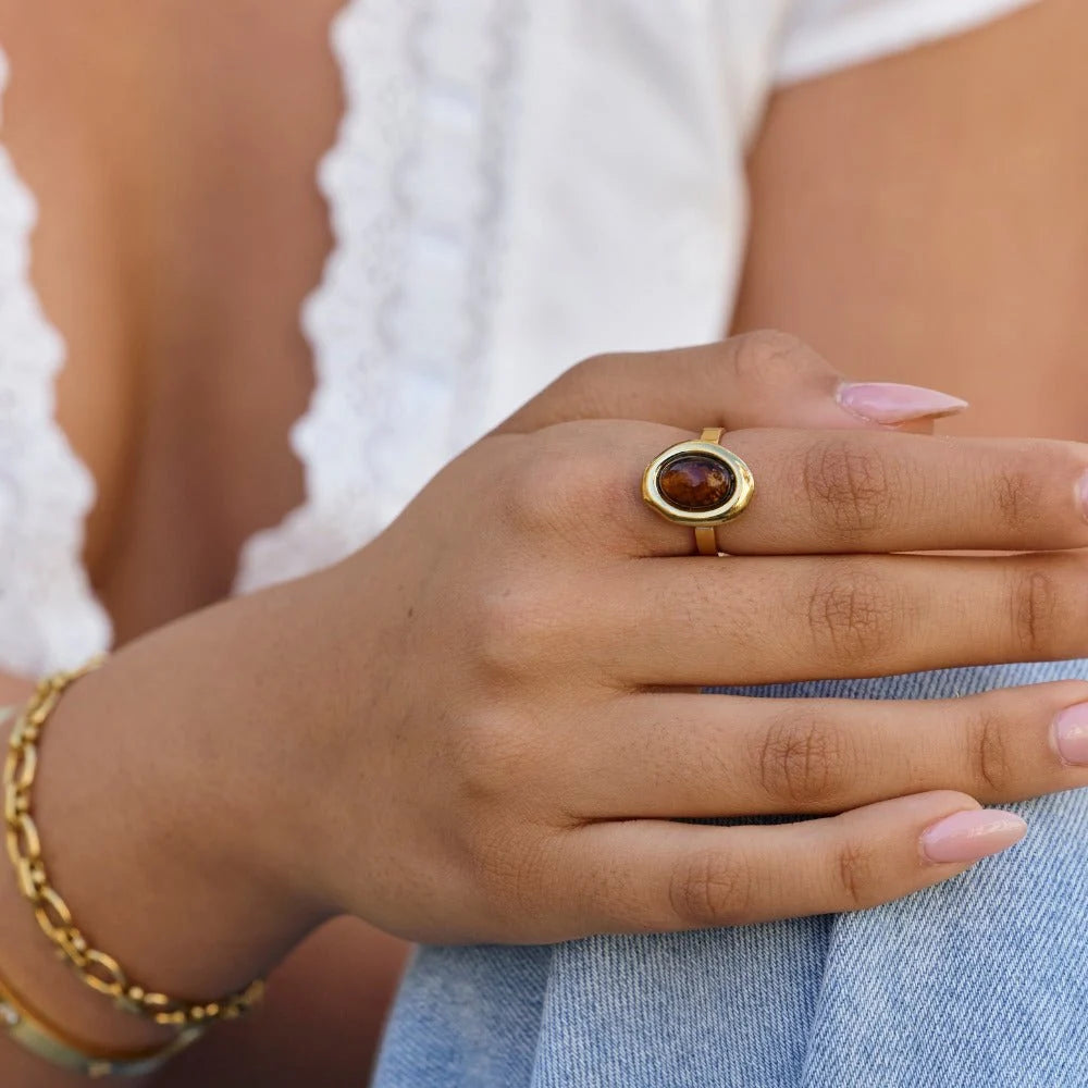 Golden Amber Ring