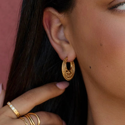 Boho Chic Gold Hoop Earrings