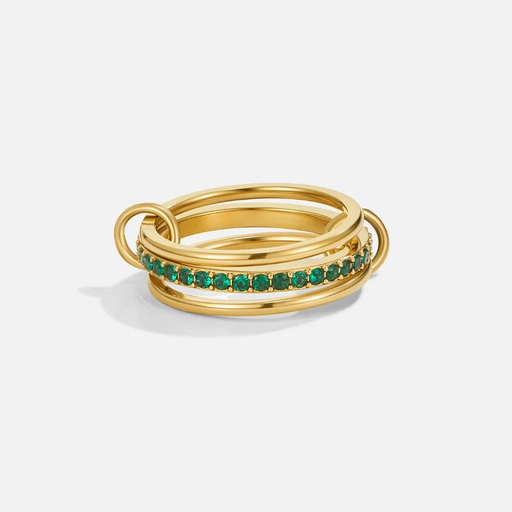 Layered Kaili Green Crystal Ring