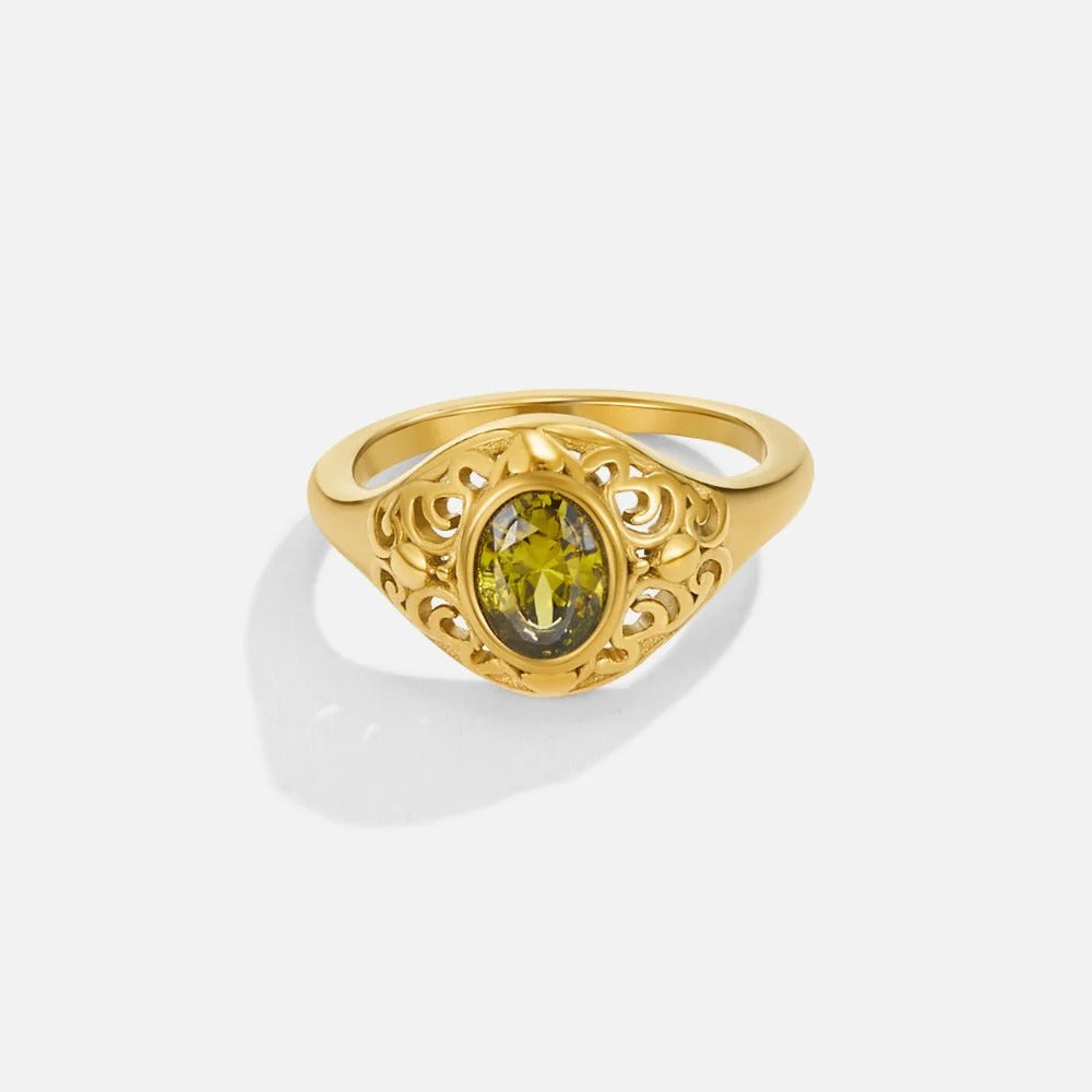Mystic Emerald Gold Ring